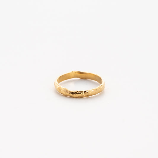 18k gold plated ring with texture