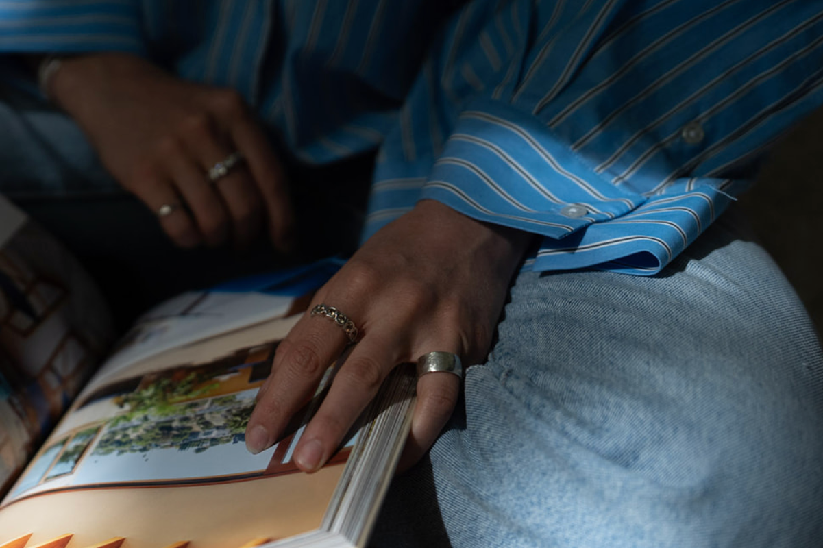 Person reading a book