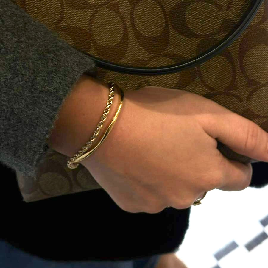 stacking 18kt gold plated organic wave bracelet